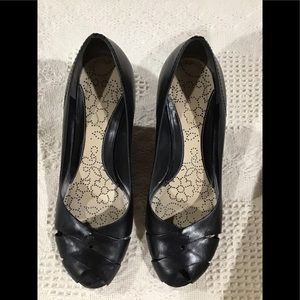 Nine West Shoes - Peep-toe Leather Wedge Shoes Nine West Shoes - Peep-toe Leather Wedge Shoes